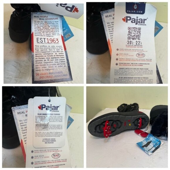 Pajar NEW Veronica Winter Boot Icegrippers Key Zip Faux Fur Waterproof Black 6.5 - Picture 9 of 16